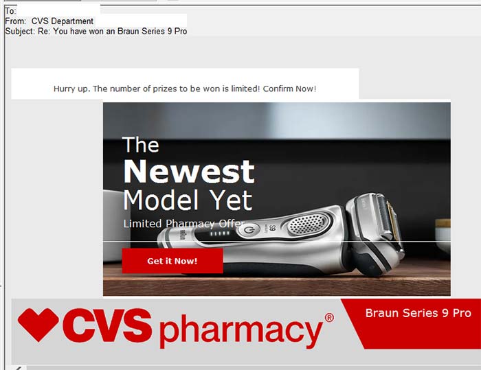 cvs-department-you-have-won-an-braun-series-9-pro-phishing-scam-spam-st-petersburg-russia-04042024